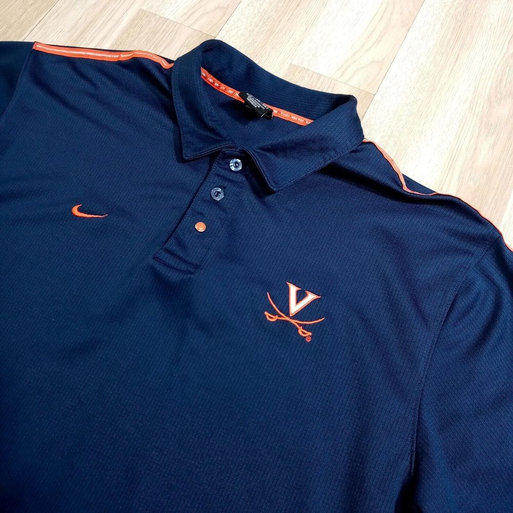 Nike UVA Polo Shirt Mens‎ XL Polyester Short Sleeve